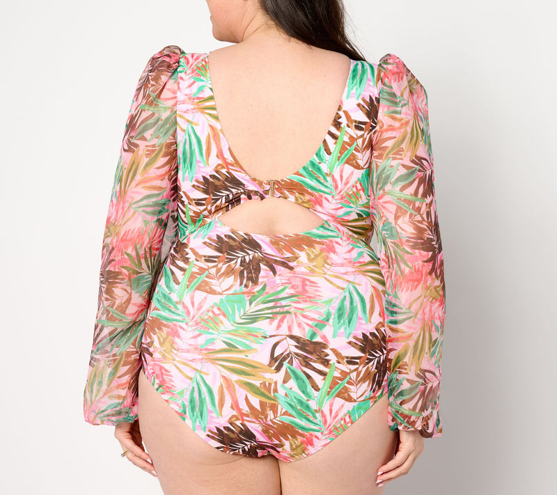 Kim Gravel x Swimsuits For All Chiffon Sleeve One-Piece — View 6