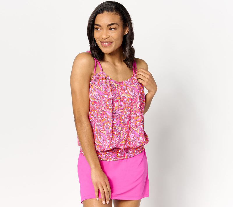 Kim Gravel x Swimsuits For All Blouson Tankini with Skirted Bottom — View 5