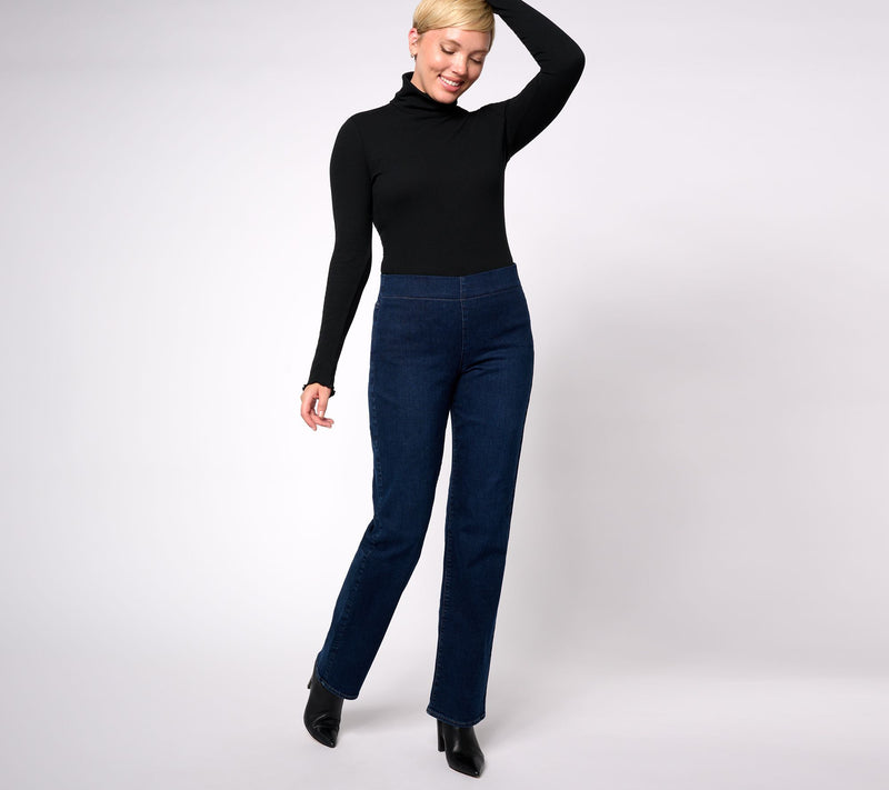 NYDJ Pull-On Bailey Relaxed Straight Jeans- Palace — View 3