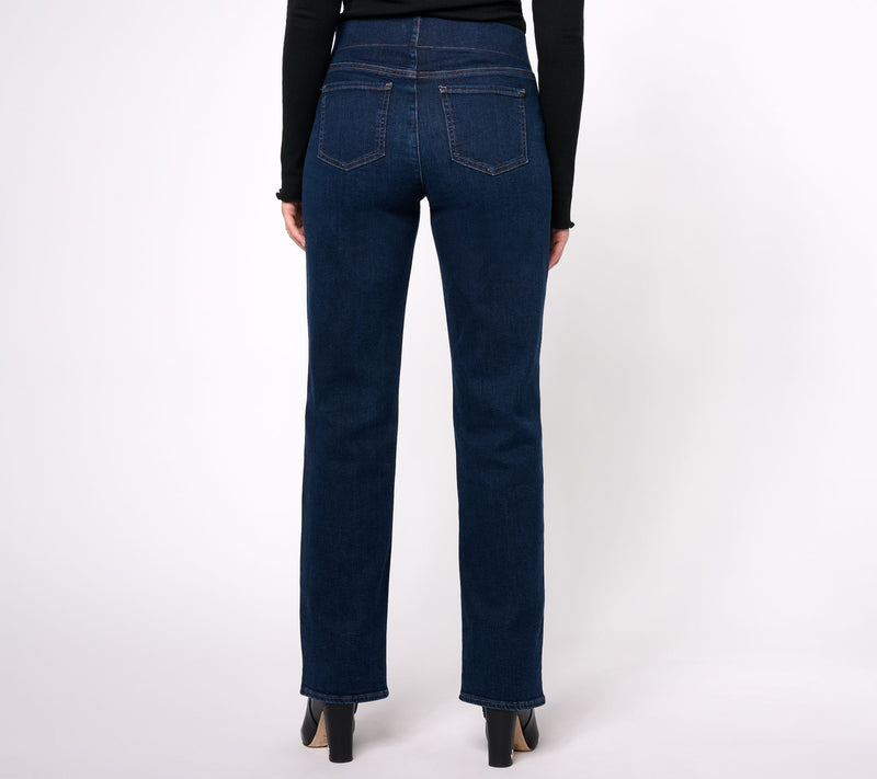 NYDJ Pull-On Bailey Relaxed Straight Jeans- Palace — View 2