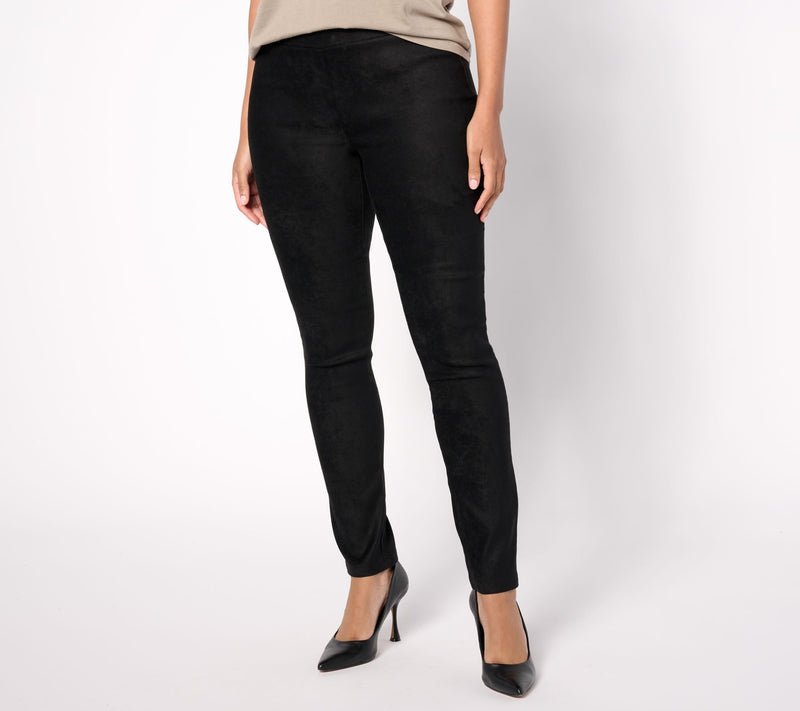 NYDJ Suede Pull On Basic Leggings-Black — Main view