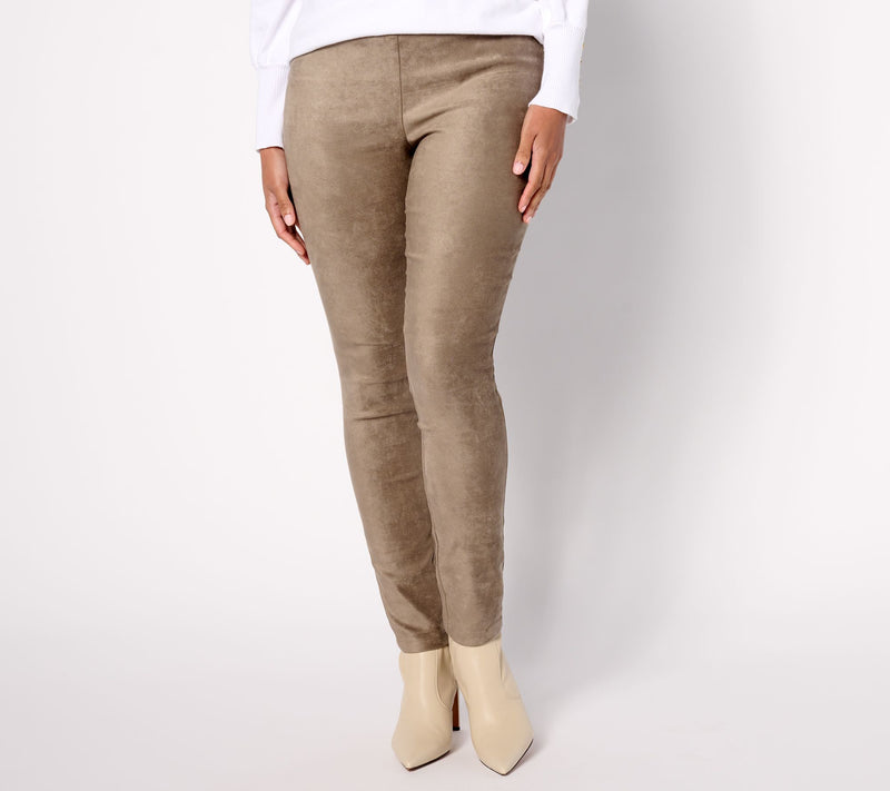 NYDJ Suede Pull On Basic Leggings -Saddlewood — Main view