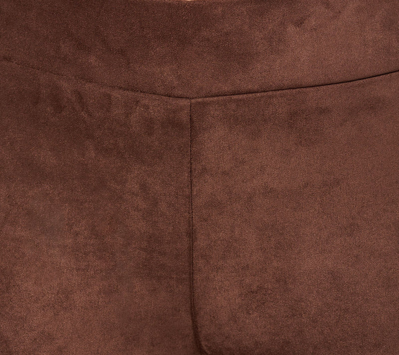 NYDJ Suede Pull On Basic Leggings -Dark Chocolate — View 8