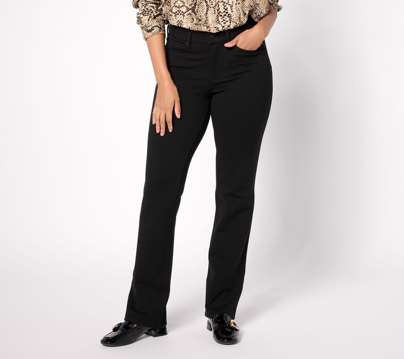 NYDJ Marilyn Straight Ponte Pants- Black — Main view