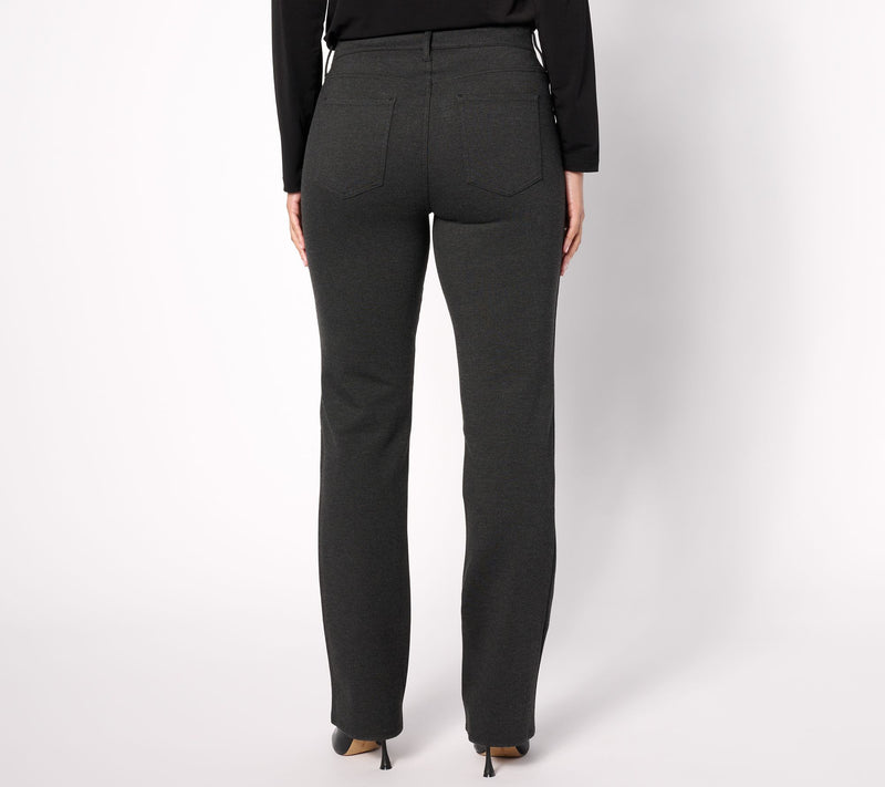 NYDJ Marilyn Straight_Ponte Pants-Charcoal Heather — View 4