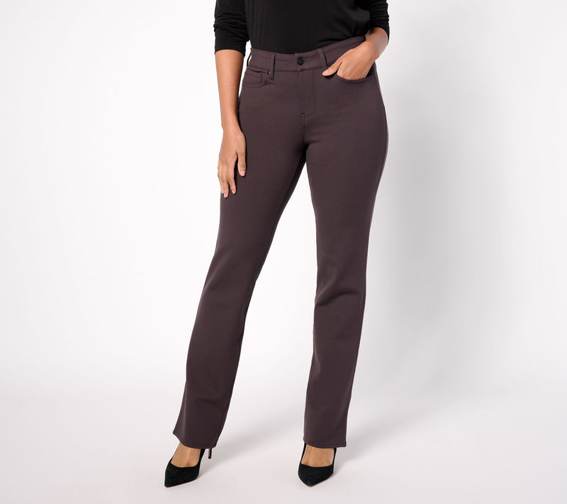 NYDJ Marilyn Straight Ponte Pants- Cordovan — View 3