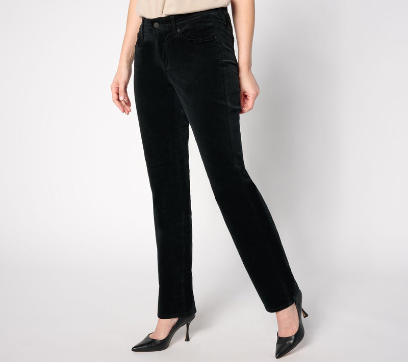 NYDJ Straight in Wale Baby Corduroy Pants- Black — View 9