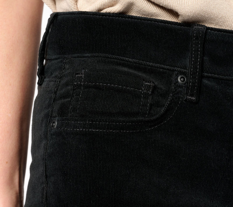 NYDJ Straight in Wale Baby Corduroy Pants- Black — View 6