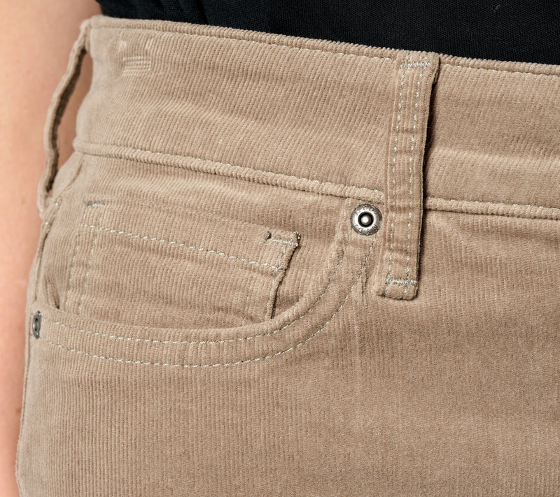 NYDJ Marilyn Straight in Wale Baby Corduroy Pants- Saddlewood — View 6
