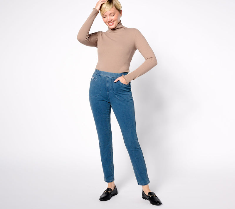 Quacker Factory Regular DreamJeannes Pull-On Slim Leg Jeans — View 5