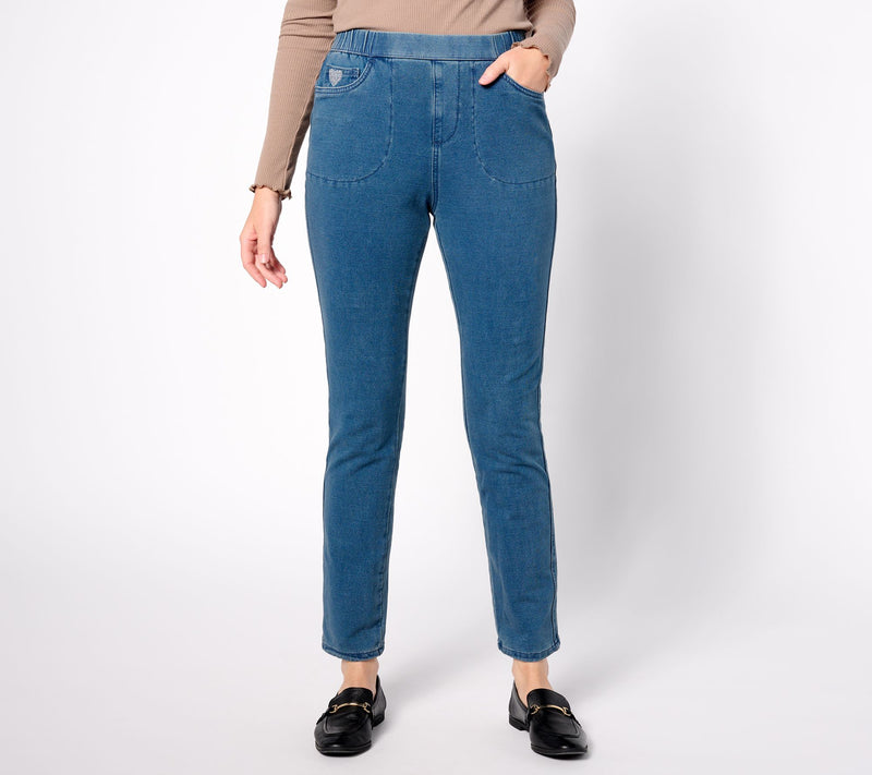 Quacker Factory Regular DreamJeannes Pull-On Slim Leg Jeans — View 3