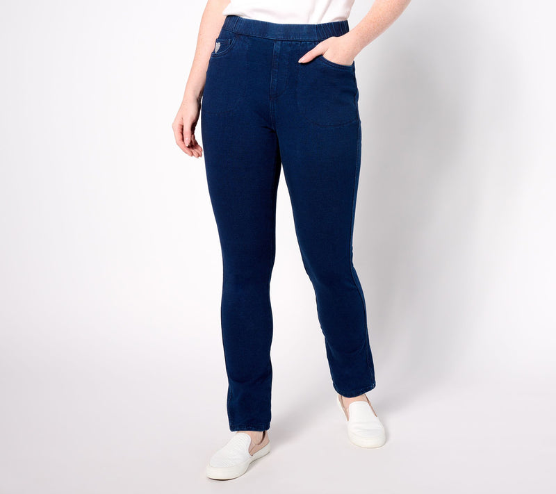 Quacker Factory Regular DreamJeannes Pull-On Slim Leg Jeans — View 2