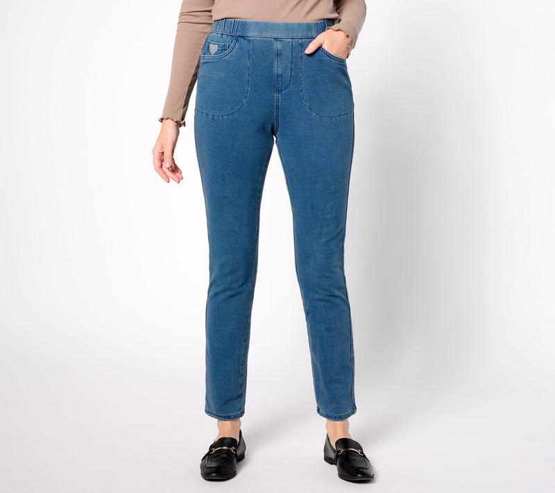 Quacker Factory Regular DreamJeannes Pull-On Slim Leg Jeans — View 14