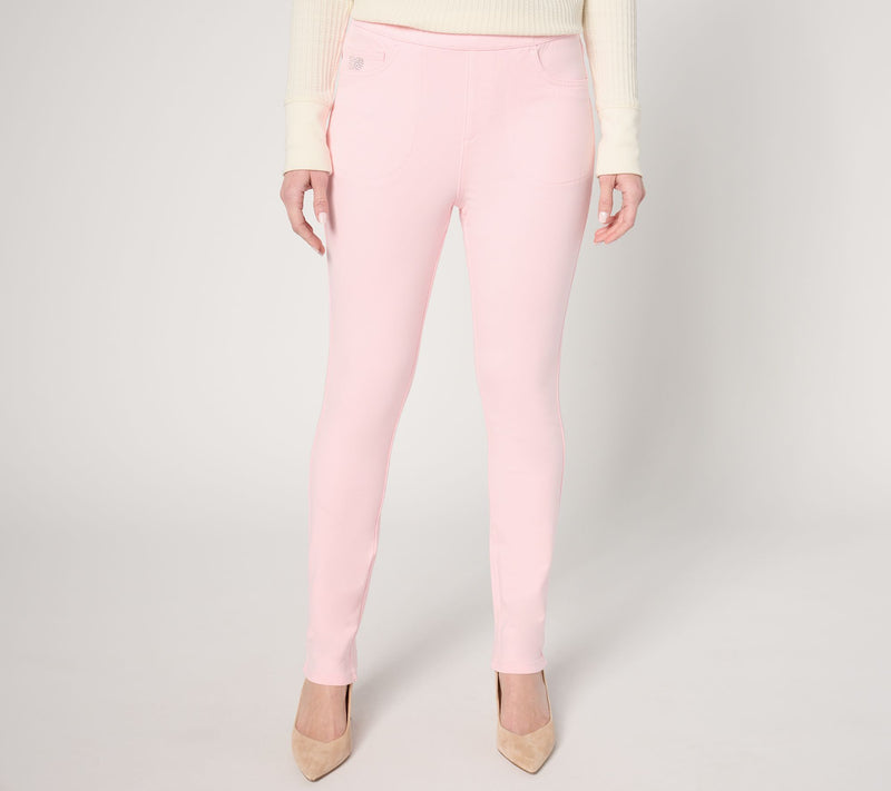 Quacker Factory Short DreamJeannes Pull-On Slim Leg Jeans — View 13
