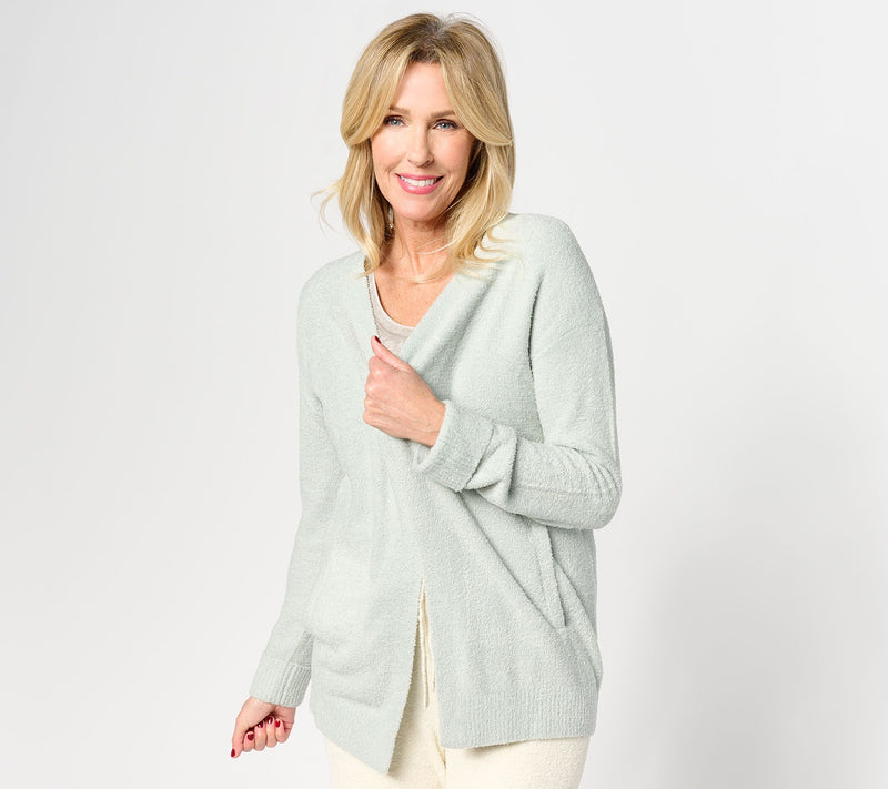 Barefoot Dreams CozyChic Lite Ribbed Cuff Coastline Cardigan — View 35