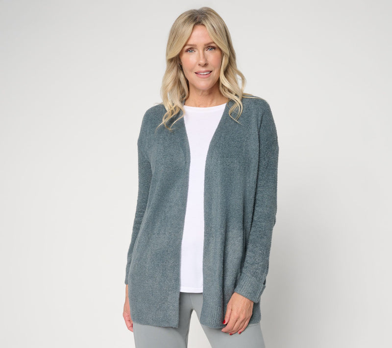 Barefoot Dreams CozyChic Lite Ribbed Cuff Coastline Cardigan — View 14