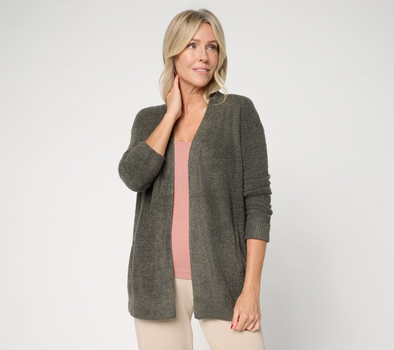 Barefoot Dreams CozyChic Lite Ribbed Cuff Coastline Cardigan — View 4