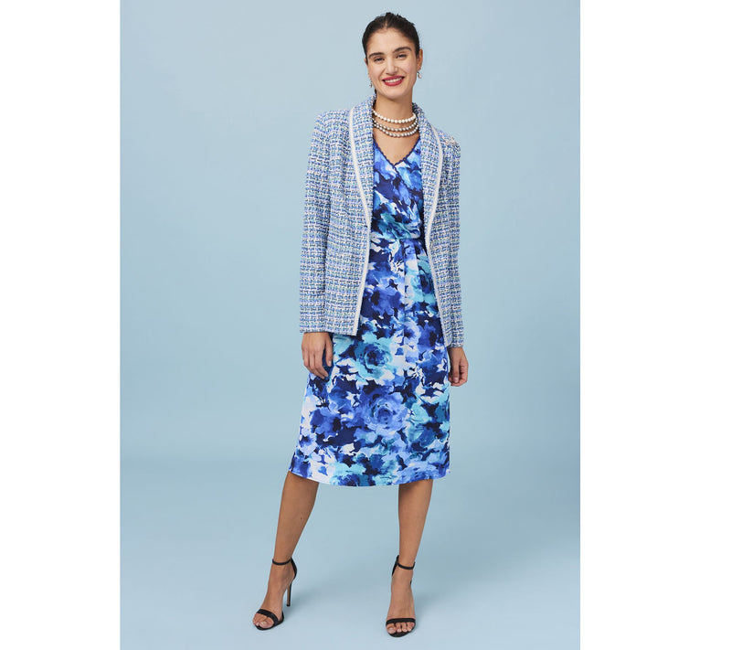 Isaac Mizrahi Live! Regular Floral Printed Ruched Long Sleeve Dress — View 12