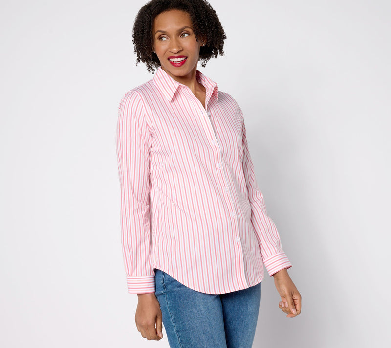 Coldwater Creek No-Iron Button Front Shirt in Prints & Solids — View 3