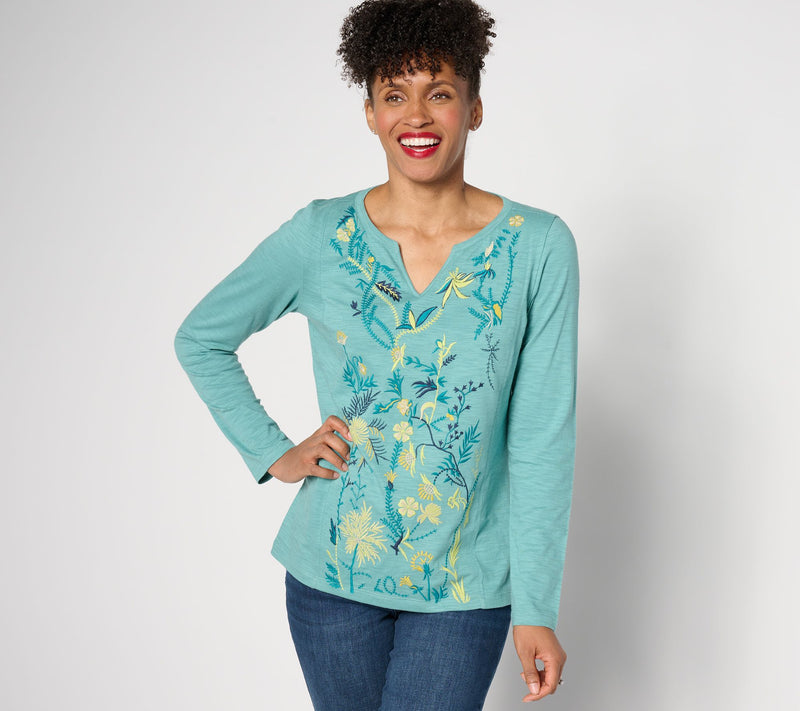 Coldwater Creek Spring Spree Top with Split Neckline — View 10