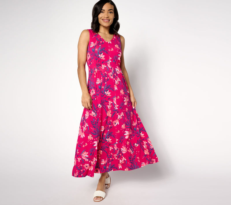 Coldwater Creek Bella Flora Knit Maxi Dress — View 10