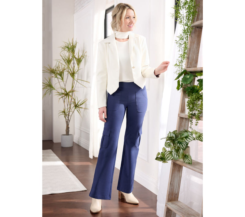 Women with Control Regular Tummy Control Boot-cut Cargo Trousers — View 15