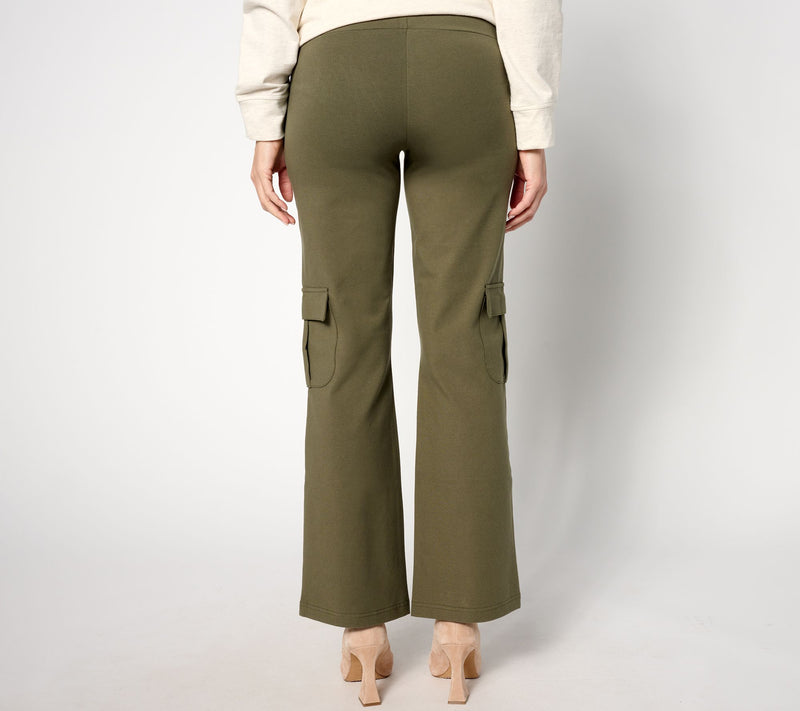 Women with Control Petite Tummy Control Boot-cut Cargo Trousers — View 9