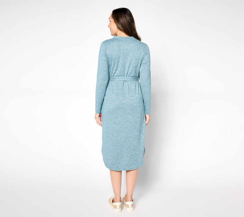Cuddl Duds Cloud Knit Button Front Belted Cardigan Dress — View 10