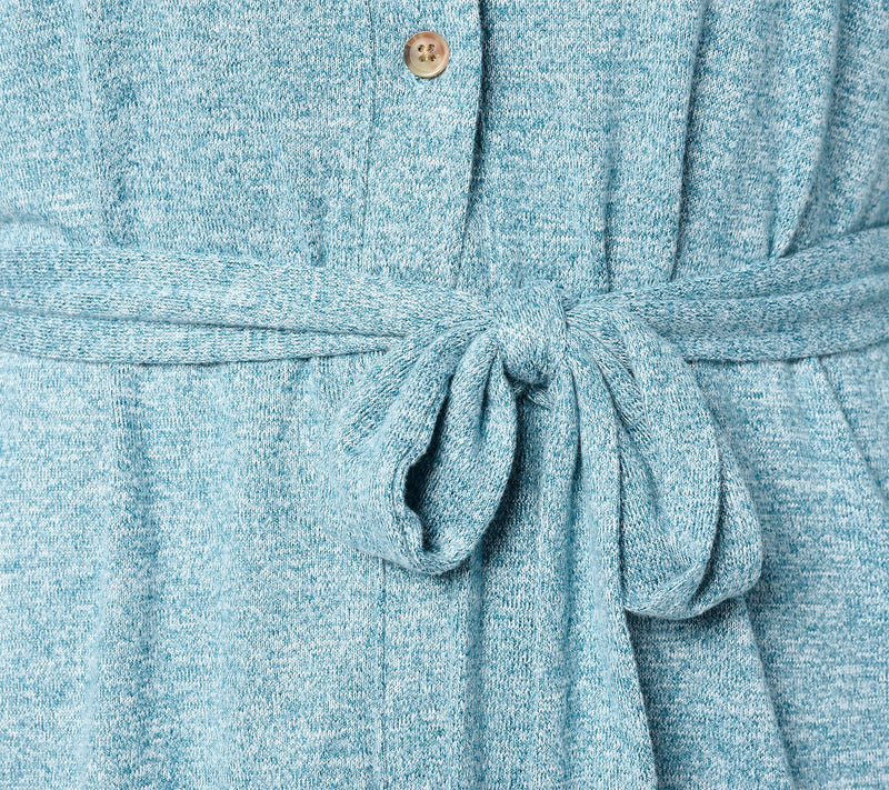 Cuddl Duds Cloud Knit Button Front Belted Cardigan Dress — View 11