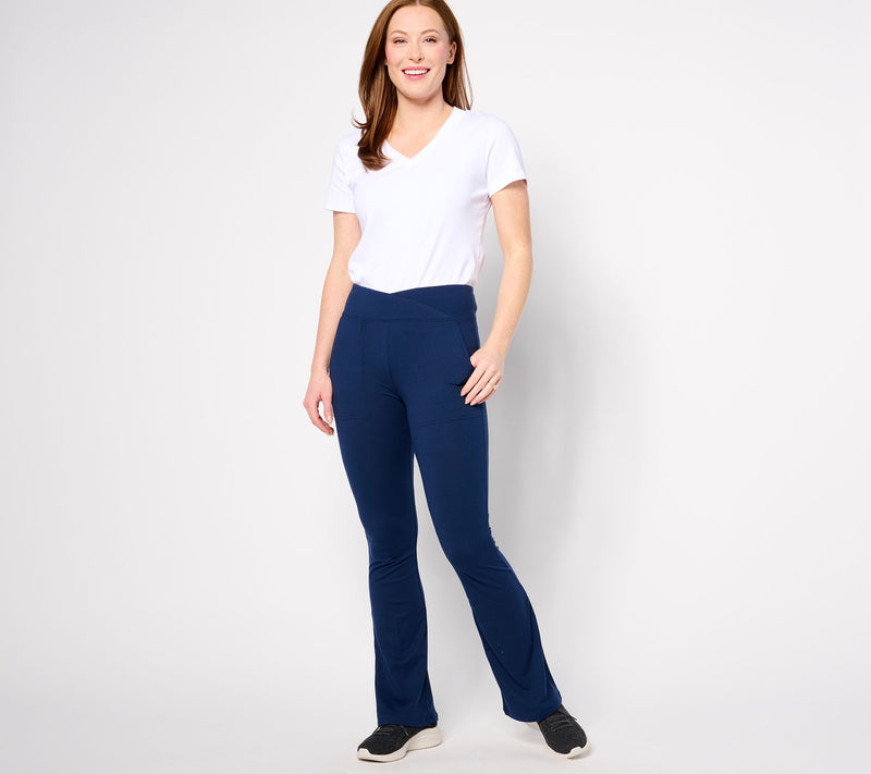 Cuddl Duds Flexwear Crossover Waist Bootcut Pant — View 4
