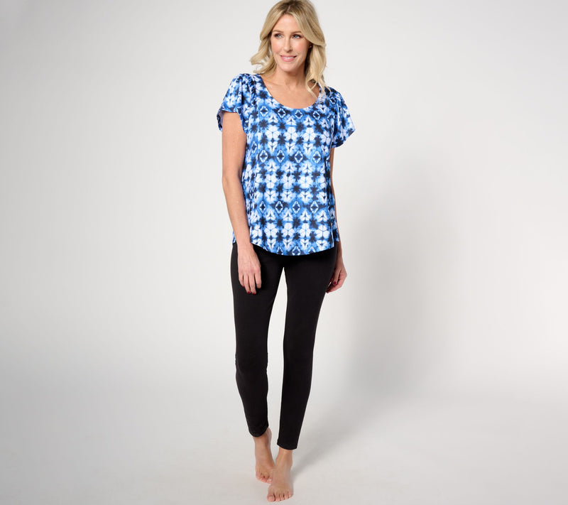 Cuddl Duds Flexwear Flutter Sleeve Top — View 13
