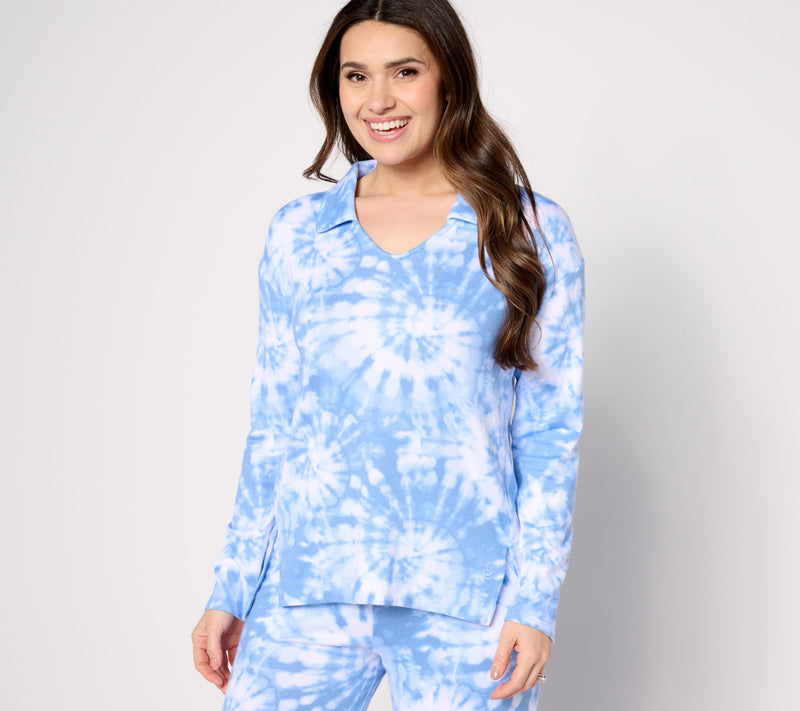Cuddl Duds Collared V-Neck Long Sleeve Tunic — View 3