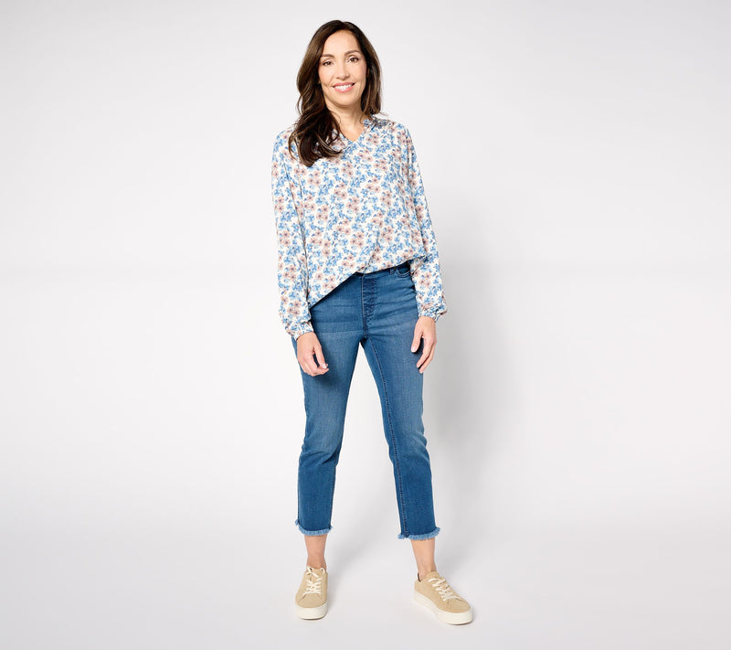 Denim & Co. Easy Stretch Tall Straight Leg Crop Jean — View 9