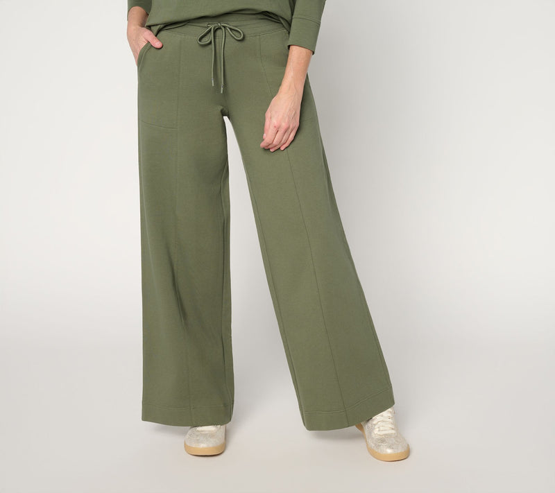 Denim & Co. Active French Terry Regular Wide Leg Pant — View 9