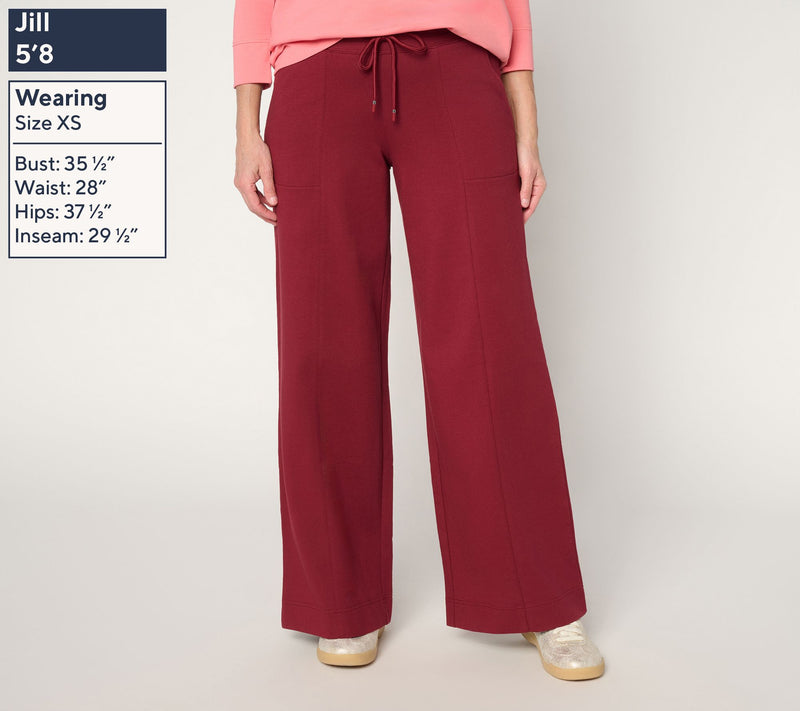 Denim & Co. Active French Terry Petite Wide Leg Pant — View 20