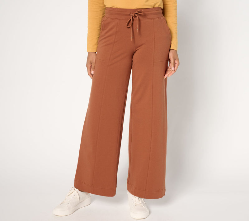 Denim & Co. Active French Terry Petite Wide Leg Pant — View 6