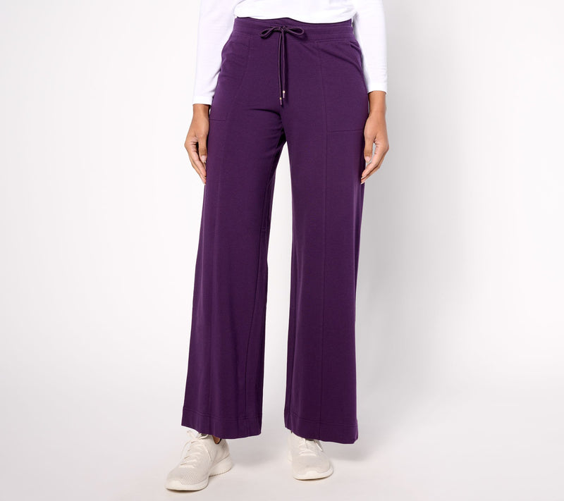 Denim & Co. Active French Terry Petite Wide Leg Pant — View 25