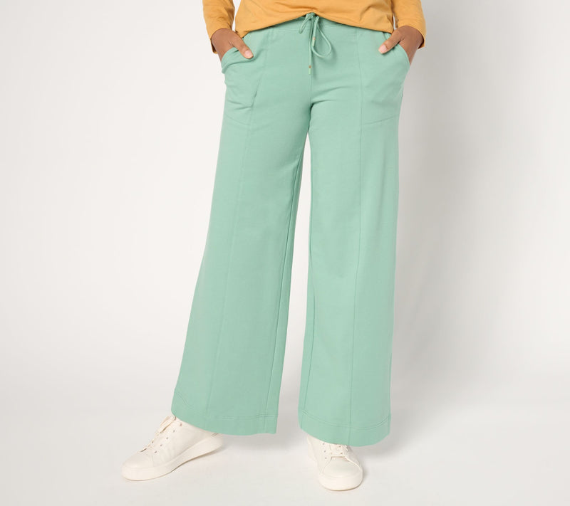Denim & Co. Active French Terry Petite Wide Leg Pant — View 16