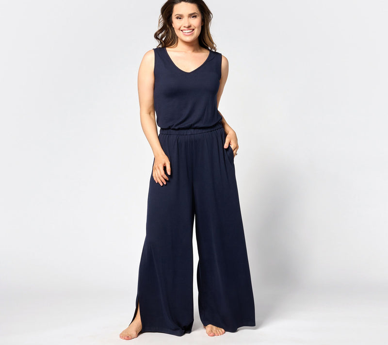 Bumblebella by Jill Martin Petite Dreamy Jersey Wide-Leg Jumpsuit — View 5