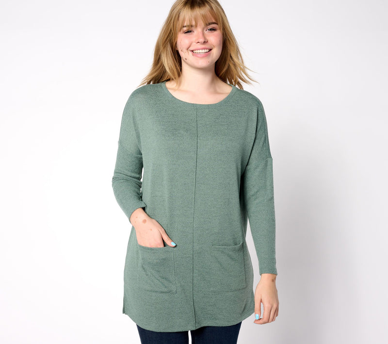 Denim & Co. Heavenly Jersey Regular Relaxed Fit Boatneck Tunic — View 11