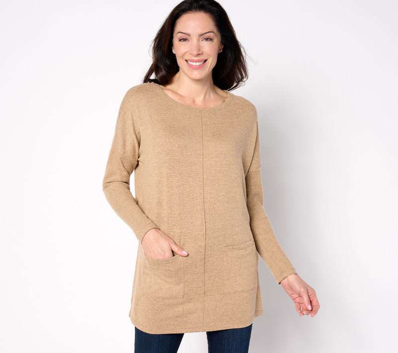 Denim & Co. Heavenly Jersey Regular Relaxed Fit Boatneck Tunic — View 3