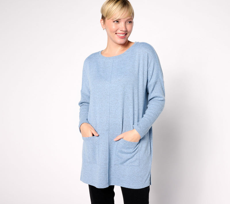 Denim & Co. Heavenly Jersey Regular Relaxed Fit Boatneck Tunic — View 6
