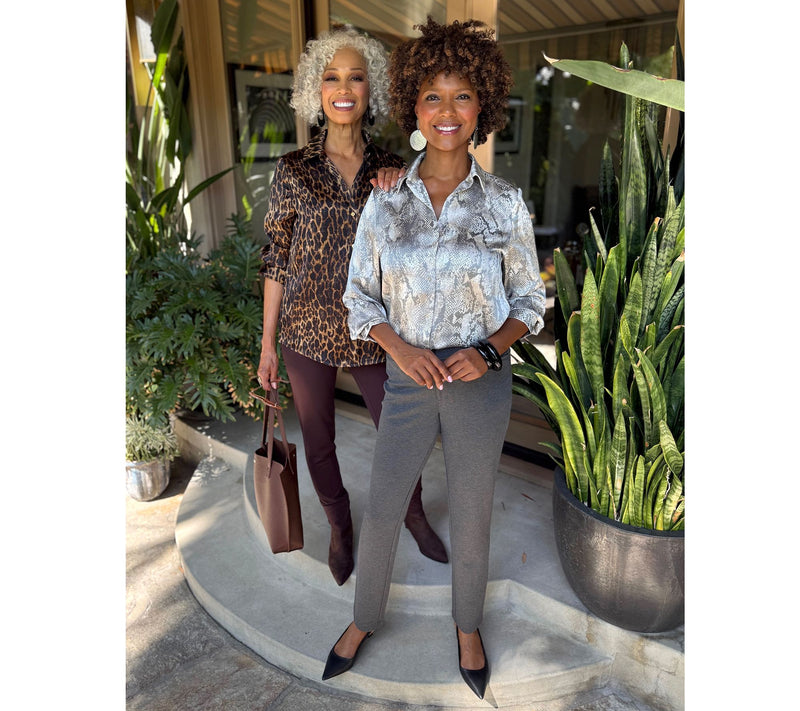 BEAUTIFUL by Lawrence Zarian The Joy Satin Button-Front Blouse — View 23