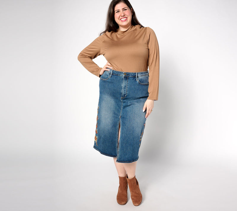 Driftwood Jeans Embroidered Piper Skirt - Feathery Leaf — View 3