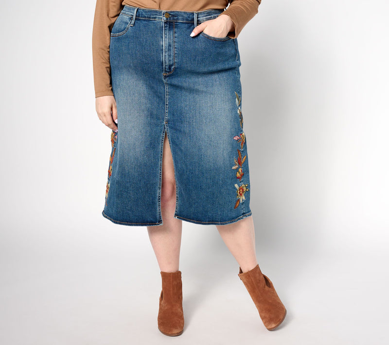 Driftwood Jeans Embroidered Piper Skirt - Feathery Leaf — View 7