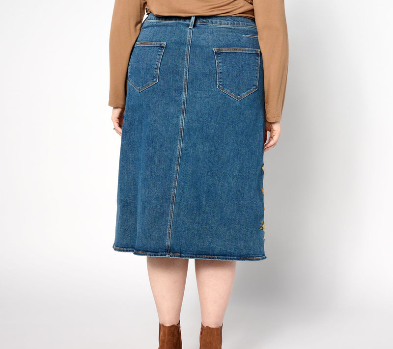 Driftwood Jeans Embroidered Piper Skirt - Feathery Leaf — View 2