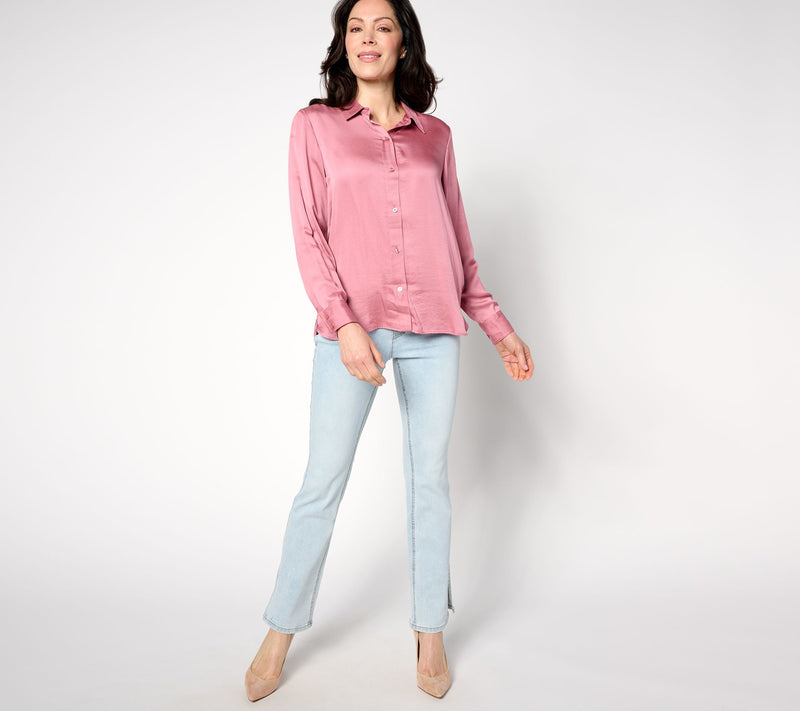 Isaac Mizrahi Live! Regular True Denim Slim Boot Jeans with Side-Seam Vent — View 9