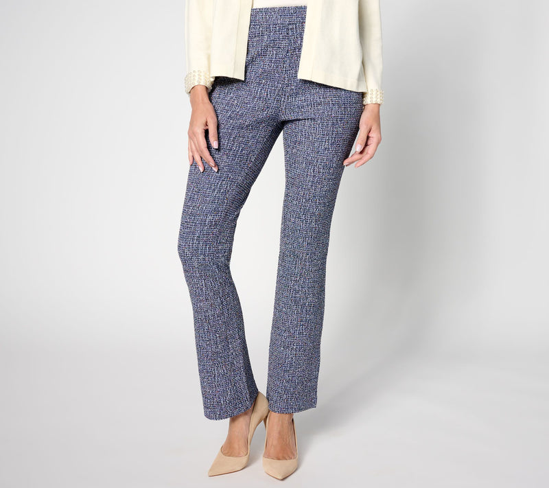 Isaac Mizrahi Live! Regular Novelty Jacquard Knit Flare Pants — View 12