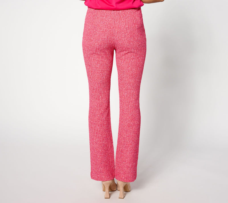 Isaac Mizrahi Live! Regular Novelty Jacquard Knit Flare Pants — View 4