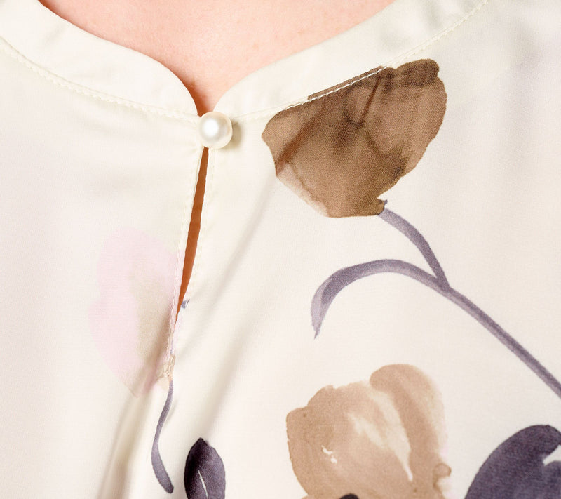 Isaac Mizrahi Live! Floral Printed Stretch Charmeuse Blouse — View 11